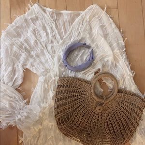 Anthropology white maxi dress